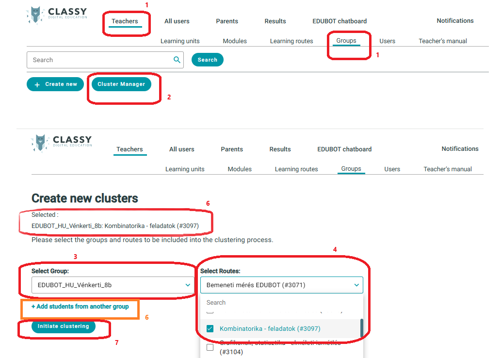 EDUBOT teljesítményklaszterek létrehozása