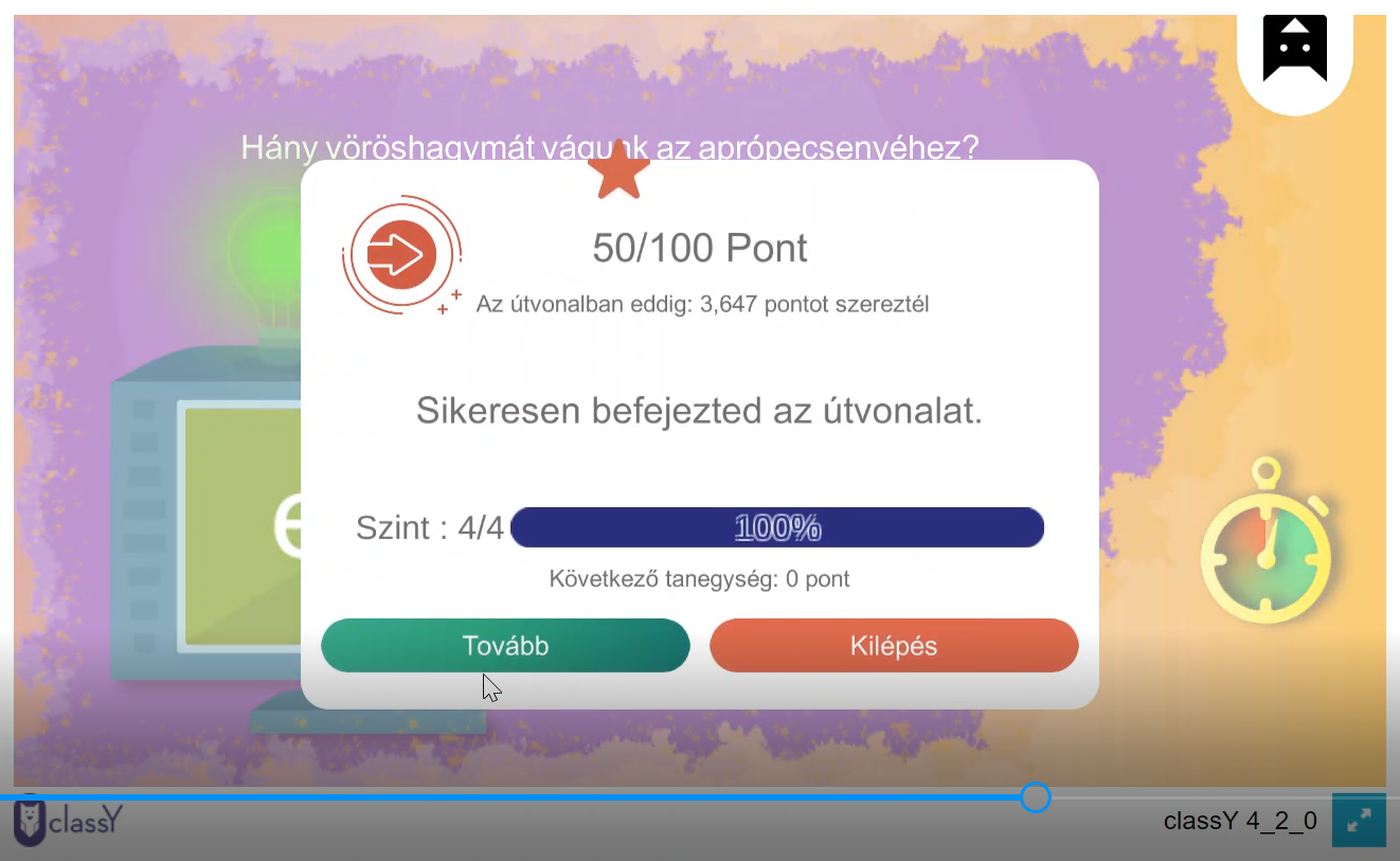 Successful completion of the path (course)
